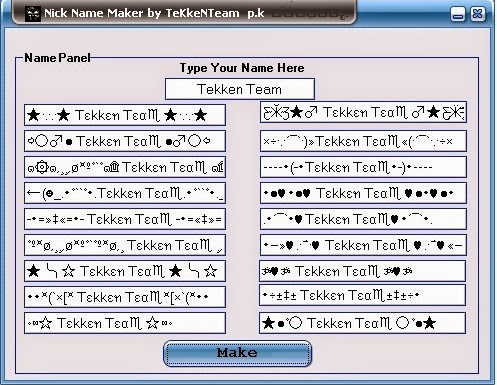 Nick Name Maker By Tekken Team Untitled